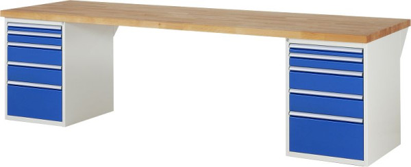 Etabli RAU série 7000 - modèle 7511-3, L3000 x P900 x H890 mm, base système L3000 x P850 x H850 mm, 03-7511A3-309B4M.11