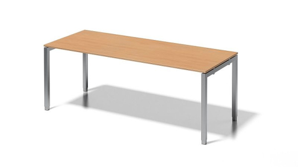 Bureau Bisley Cito, structure en U réglable en hauteur 650-850 mm, H 19 x L 2000 x P 800 mm, hêtre/argent, DUH2008BC355