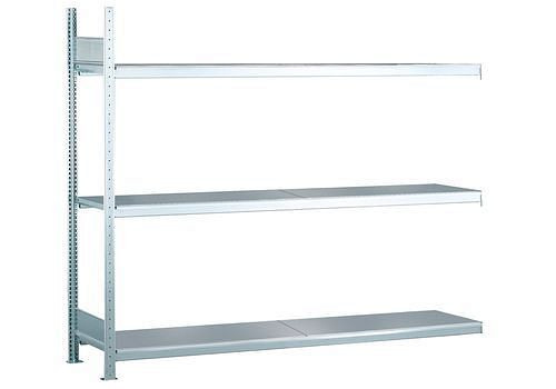 Rayonnage grande portée Schulte avec tablettes en acier, champ supplémentaire, 3 niveaux de rangement, largeur des compartiments 1500 mm, 1506 x 436 x 2000 mm, 278863