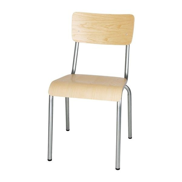 Chaises Bolero Cantina en acier galvanisé avec assise et dossier en bois (qté 4), FB946