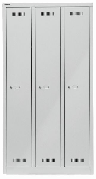 Armoire Bisley MonoBloc™, 3 compartiments, 1 compartiment chacun, gris clair, ML09T1645