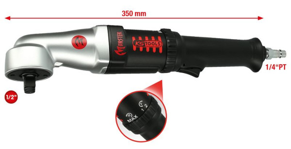 KS Tools Clé à chocs pneumatique coudée haute performance 1/2" MONSTER, 271 Nm, 515.1625
