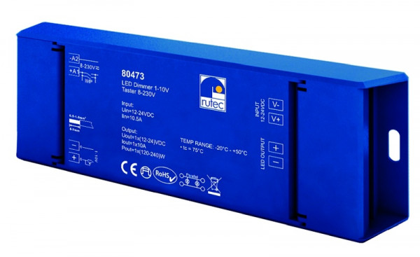 rutec Projekt gradateur LED 120W / 12V - 240W / 24V gradateur LED 1 - 10V, bouton, PHZ473