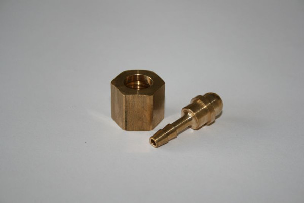 Embout de tuyau ELMAG avec écrou-raccord, FI 1/4', 4 mm, laiton, 42346