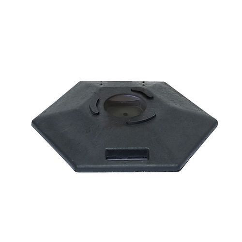 Base de cylindre DENIOS en PVC recyclé, pour goupille de guidage, hexagonal, noir, Ø : 570 mm, 311254