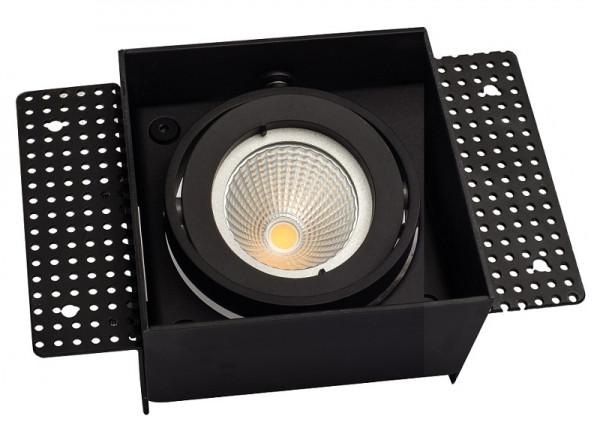 rutec Projekt VANYA spot encastrable en aluminium moulé sous pression 50mm orientable, carré, IP20, sans bride, 1 flamme - noir, PEE712