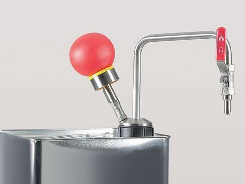 Pompe à solvant DENIOS en acier inoxydable pour boîtes de conserve, fonctionnement manuel, 210-335
