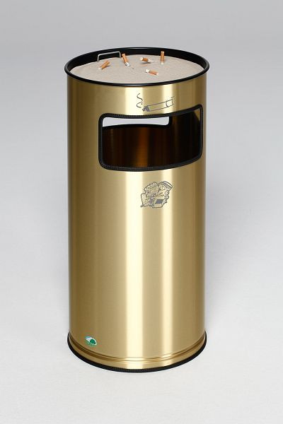 Design laiton VAR : poubelle / cendrier H 70 MS / ST, insert cendrier en acier, noir, 1192