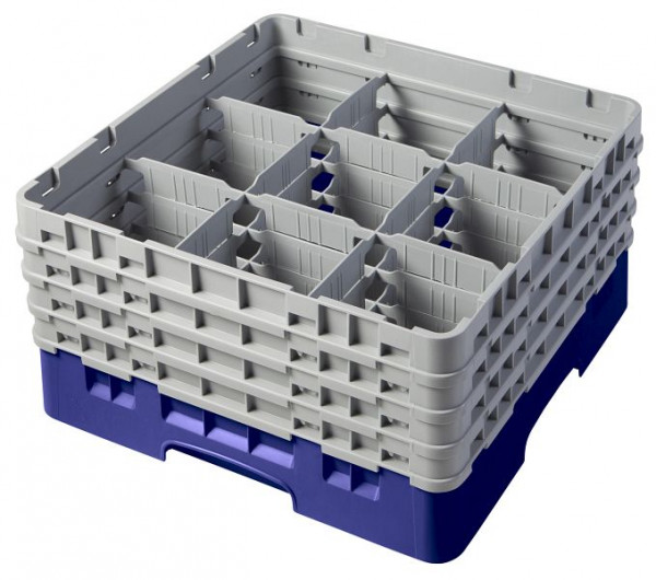 Panier de lavage Cambro 9 compartiments Camrack® 21,5 cm bleu marine, lot de 2, 9S800186