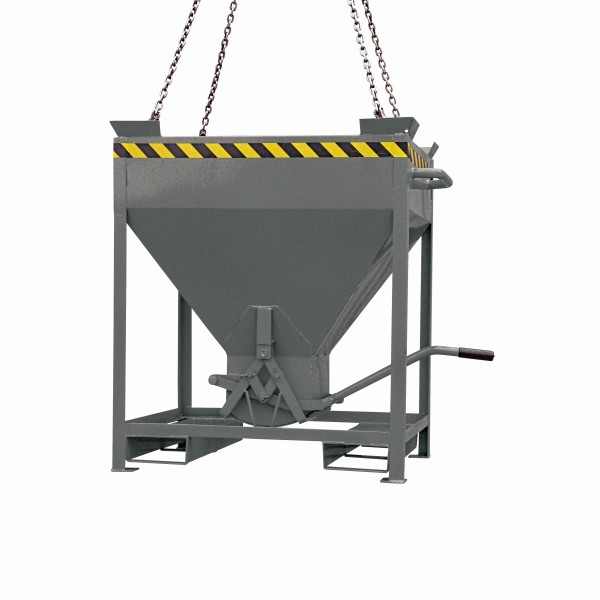 Conteneur silo industriel Eichinger, poches d'accès et œillets de grue, bec central pouvant être actionné à l'aide d'un levier, 600 litres gris anthracite, 20520900000096