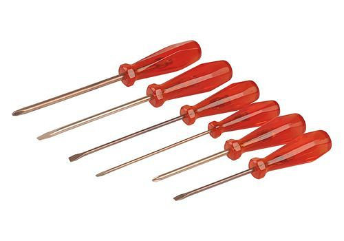 Jeu de tournevis DENIOS 6 pièces, 4,5 - 8 mm / taille. 1-2, BeCu, anti-étincelles, 265-014