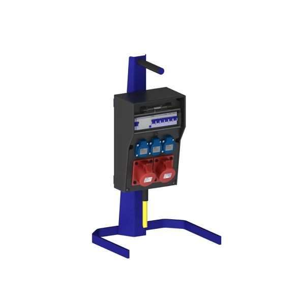 ELSPRO Vollgummi-Sicherheitsverteiler REMSCHEID/TRIER, Zuleitung: 3 m CEE 400 V, Ausgang: 1 CEE 400 V 32 A, 1 CEE 400 V 16 A, 3 Schuko, 1753308