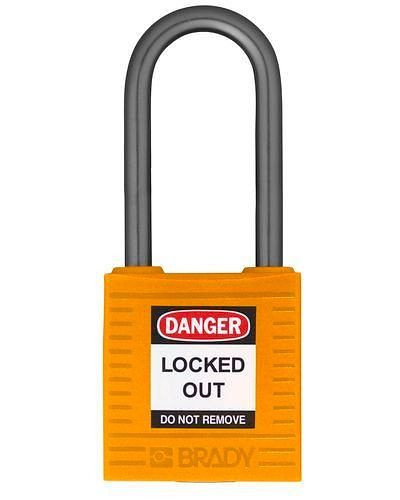 Clé de sécurité compacte Brady, division de clé différente, support transparent hauteur 38 mm, orange, 6 pièces, 244328