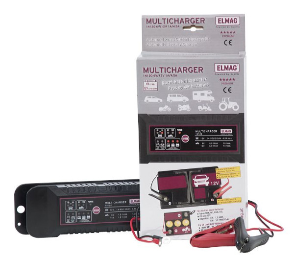 ELMAG Chargeur de batterie automatique 6/12 V MULTICHARGER 14120, max.1,0/4, 5 A, 56030
