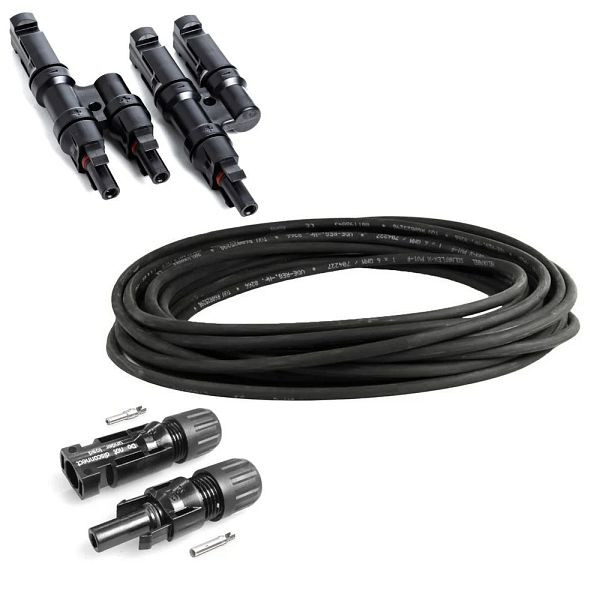 Kit de connexion solaire Offgridtec 2 - Câble solaire 10 m - Connecteur MC4 - Prises de dérivation du connecteur solaire, 0005-10002