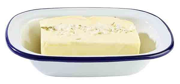Bol APS -ENAMELWARE-, 18 x 13,5 cm, hauteur : 4 cm, tôle d'acier émaillée, intérieur : blanc, extérieur : blanc, 40668