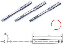 BAER HSSG jeu de 3 tarauds à main TR 30 x 6 - gauche, 230302026