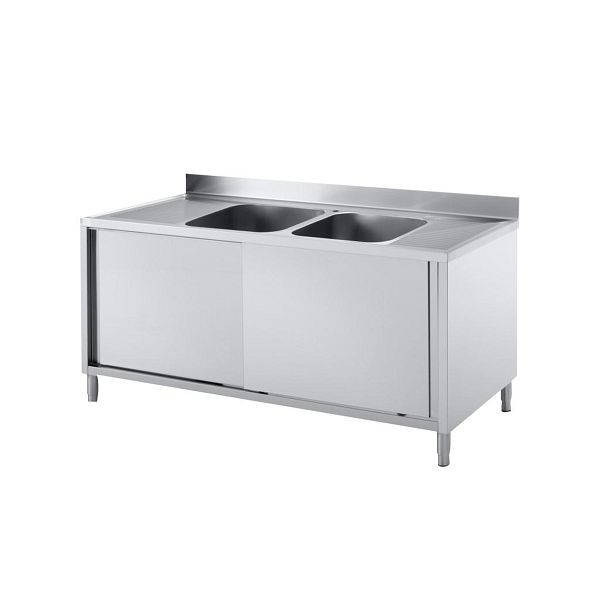 Meuble évier Vaiotec TOPLINE 700 / 2 vasques et 2 égouttoirs L : 2000 mm, 10816
