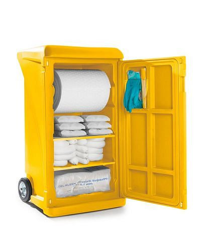 Kit d'urgence mobile DENSORB, classeur en Caddy XL jaune, universel, 290-809