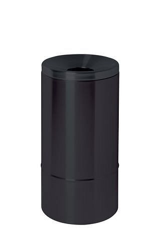 Corbeille à papier auto-extinguible DENIOS, 50 litres, acier, noir, 172-150
