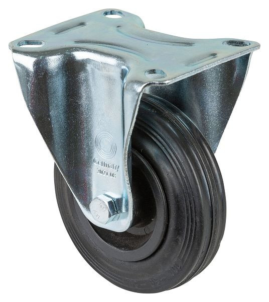 Rouleau de transport BS rollers, rouleau fixe, largeur de roue 30 mm, roue Ø 100 mm, capacité de charge 70 kg, plastique, roulement à rouleaux, plaque, lot de 4, L410.B45.100