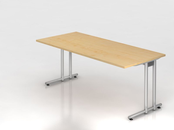 Bureau Hammerbacher pied C 180x80cm érable/argent, hauteur de travail 72 cm, VNS19/3/S