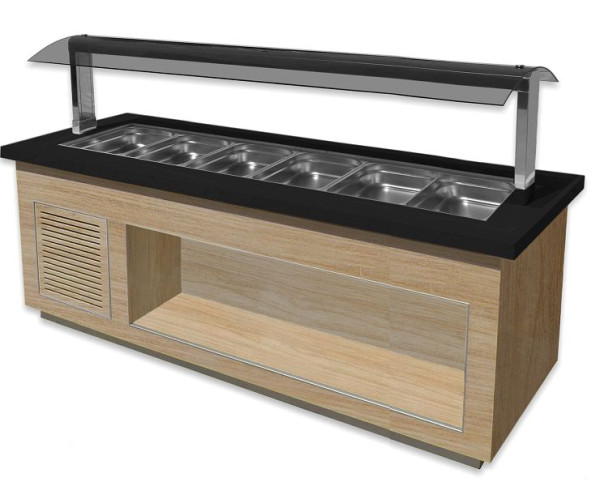 Bar à salade Saro pour 6x 1/1 GN, modèle PREMIUM LINE SB-K230 OAK, 366-2715