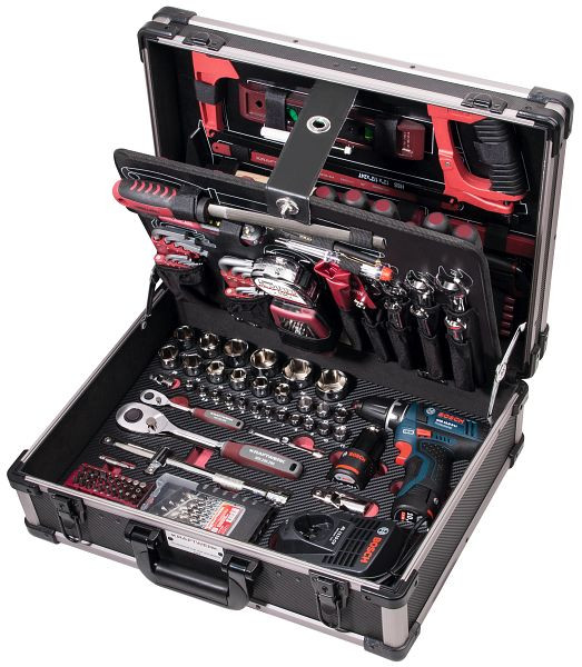 Mallette à outils Kraftwerk AluPro avec tournevis sans fil BOSCH 264 pièces, 3949