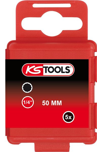 KS Tools Embout 1/4" XZN, 50 mm, M6, paquet de 5, 911.2711