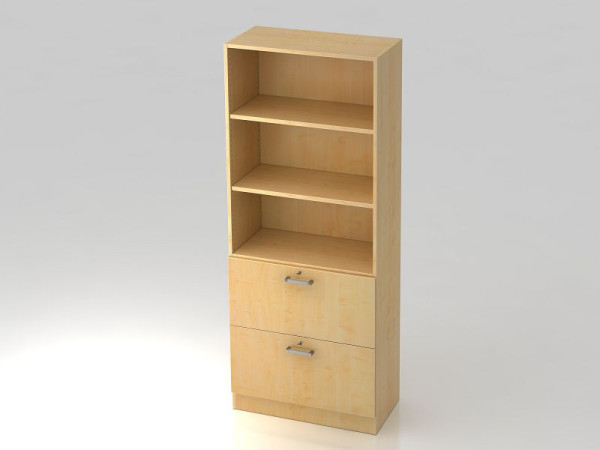 Armoire Hammerbacher 5OH, 2HR, panneau de base poignée chromée érable/érable, 80x42x200,4 cm (LxPxH), V7300/3/3/CE
