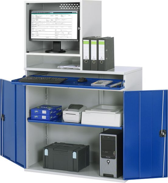 Armoire informatique RAU - modèle 65, L1100 x P520 x H1770 mm, boîtier moniteur L650 x P520 x H710 mm, 07-1100-M65-MG5.11