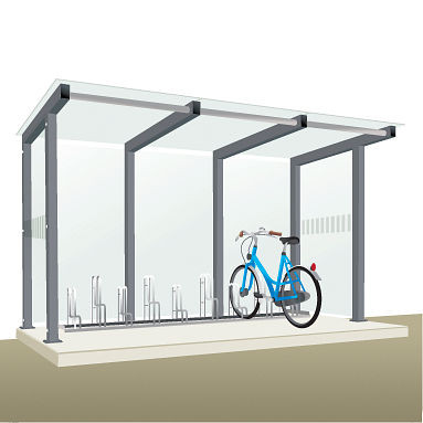 Abri vélo RBce pour 9 vélos sans support vélo, F3