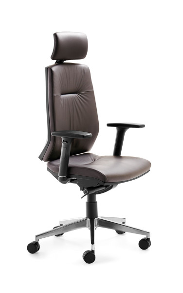 Mayer Sitzmöbel chaise pivotante, dossier réglable en hauteur sur 7 positions, appui-tête réglable, roulettes pour tapis, marron, 2480_81005
