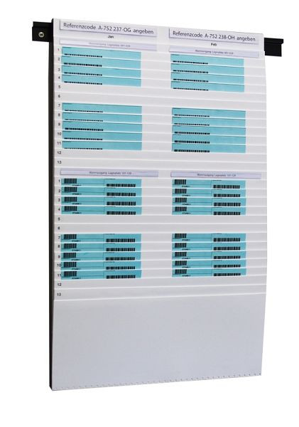 Tableau de planification de documents Eichner pour DIN A4 + A5, L 500 x H 795 mm, 29 compartiments, 9219-02203
