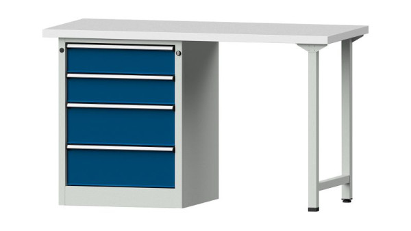 Établis ANKE Établi combiné, modèle 816 V, 1500 x 700 x 890 mm, RAL 7035/5010, KSP 40 mm, 415.005