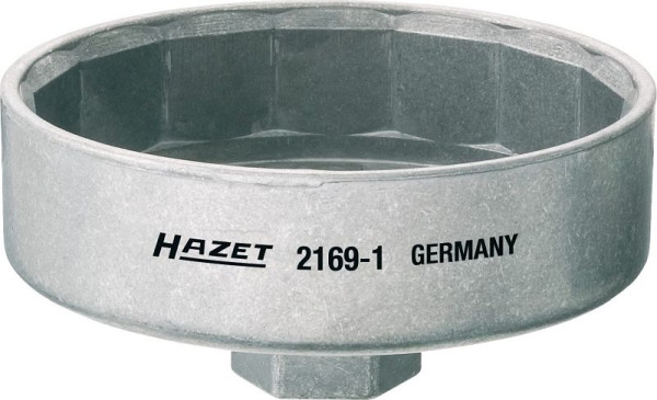 Clé pour filtre à huile Hazet, carré creux 12,5 mm (1/2 pouce), profil externe à 15 pans, 102 mm, 2169-1
