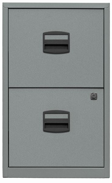 Classeur suspendu Bisley PFA, 2 tiroirs HR, argent, PFA2355