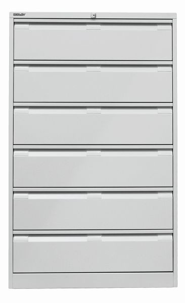 Classeur Bisley, 3 voies DIN A5, 6 tiroirs, gris clair, DF6645