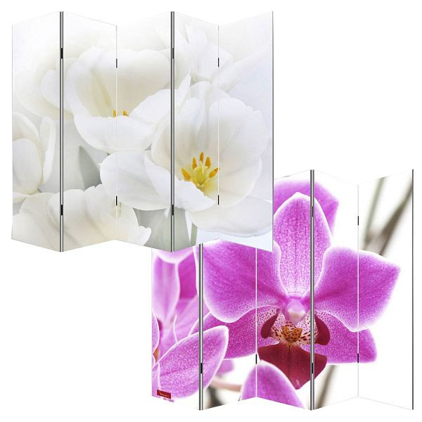Mendler écran photo paravent paravent cloison M68, 180x200cm, orchidée, 15692