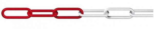 Dörner + Helmer PE-Kunststoffkette, UV-beständig 8 mm Polyethylen rot, weiß, VE: 25 m, 138201