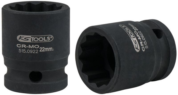 KS Tools Douille à chocs 1/2" 12 pans, courte, 22 mm, 515.0922