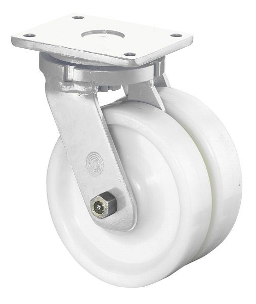 Rouleaux BS double rouleau robuste, largeur de roue 2x60 mm, Ø roue 250 mm, capacité de charge 2000 kg, bande de roulement/corps de roue en plastique, roulements à billes, S100.B15.251