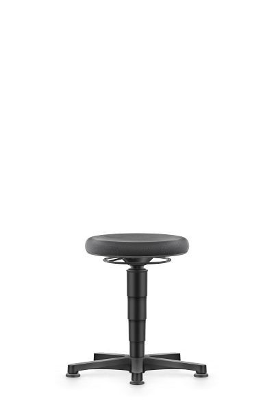 tabouret polyvalent bimos avec patins, Supertec noir, hauteur d'assise 450-650 mm, anneau de couleur gris, 9460-SP01-3278