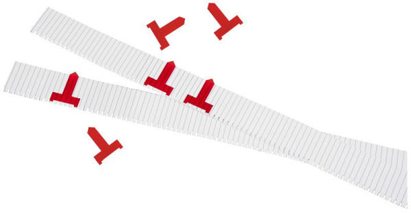 Signaux de planification Eichner pour carte enfichable, large, rouge, UE : 50 pièces, 9085-00078