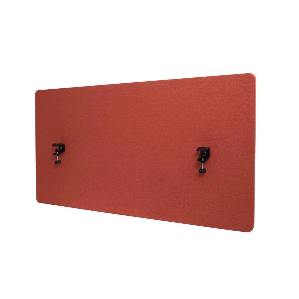 Cloison de table acoustique Mendler HWC-G75, paravent de bureau, panneau d'affichage de bureau, tissu/textile à double paroi, 60x120cm marron, 79524+71943