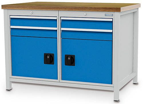 Établi à caisson Bedrunka+Hirth série 1200 R18-24, 4 x 100 mm, tiroir à extension complète, 1200 x 750 x 859 mm, 03.12.06V