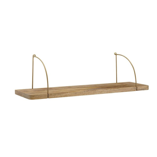 Wohnling Étagère Murale 60x25x22 cm Étagère Suspendue en Bois Massif/Métal de Manguier Industriel, Petite Étagère Flottante Design, Étagère Suspendue Salon, WL6.595