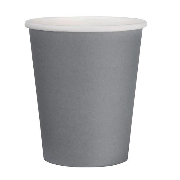 Gobelet pour boisson chaude à simple paroi Fiesta gris foncé 225 ml, UE: 1000 pièces, GP415