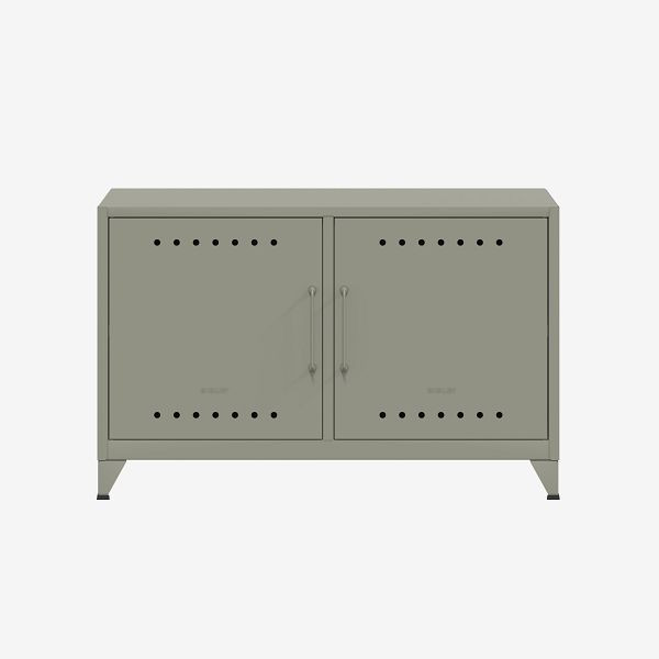 Buffet Bisley Fern Cabby, avec étagère fixe, sortie de câble dans la paroi arrière et support de câble Velcro, gris clair (645), FERCAB645