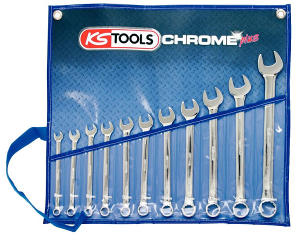 KS Tools CHROMEplus jeu de clés mixtes, coudées, 11 pièces, 518.0641